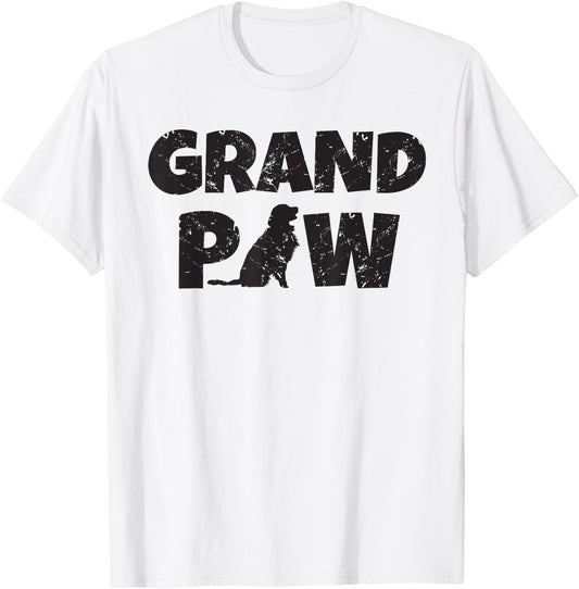 Golden Retriever Grandpa Grand Paw Shirt Dog Lover Grandpaw Men Women Kids T-Shirt - T-Shirt | White