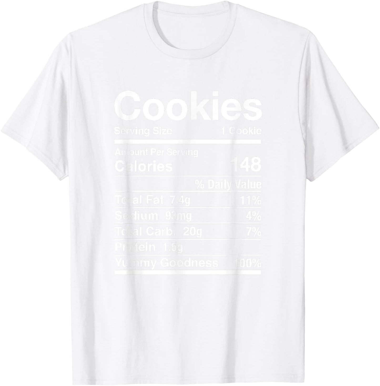 Cookie Nutrition Facts Thanksgiving Matching T-Shirt - T-Shirt | White