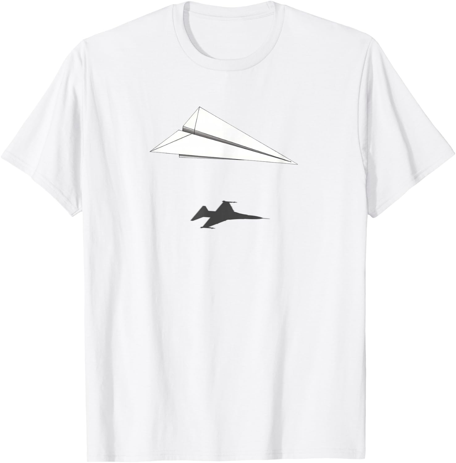 Paper Airplane Shadow F-16 Fighting Falcon T-Shirt - T-Shirt | White