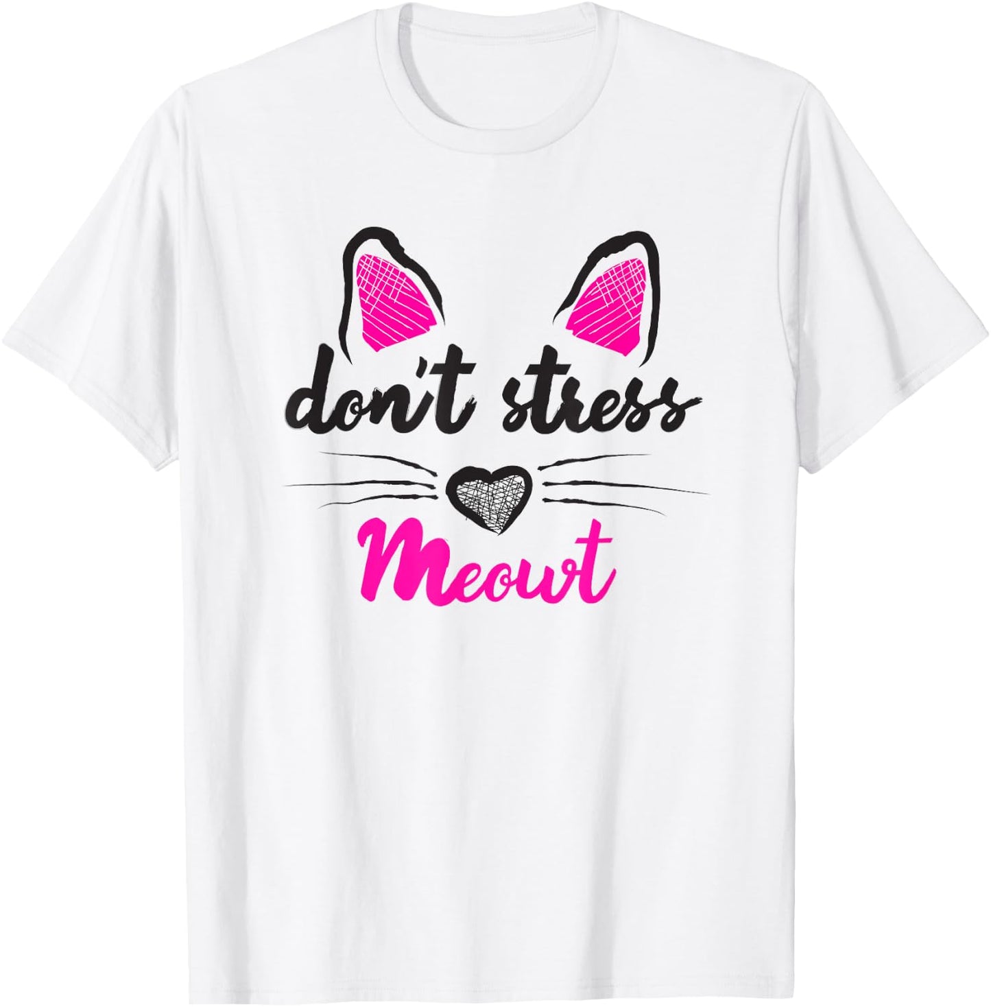 Funny Dont Stress Me Meowt Cat Pun T-Shirt - T-Shirt | White