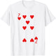 Seven Of Hearts Deck Of Cards Playing Cards Halloween Poker T-Shirt - T-Shirt | White