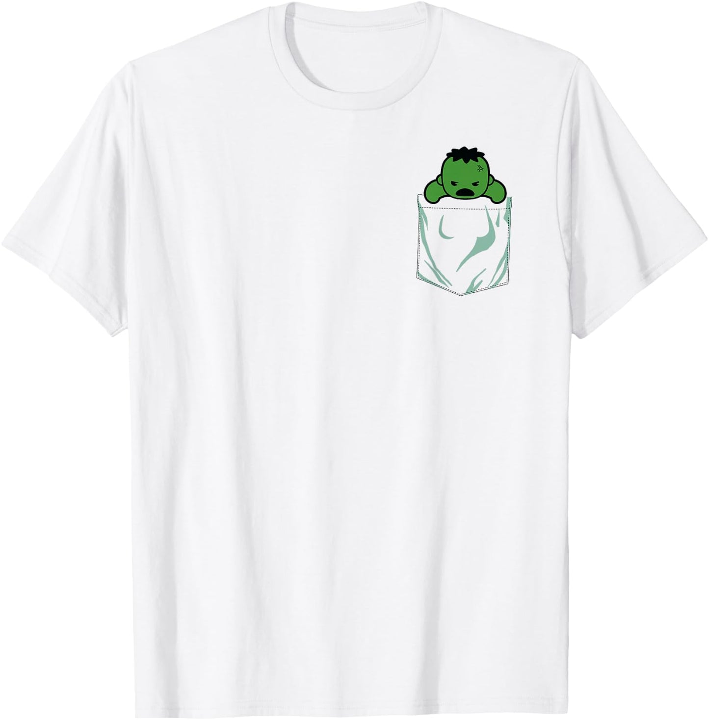 Marvel Incredible Hulk Left Chest Pocket Graphic T-Shirt - T-Shirt | White