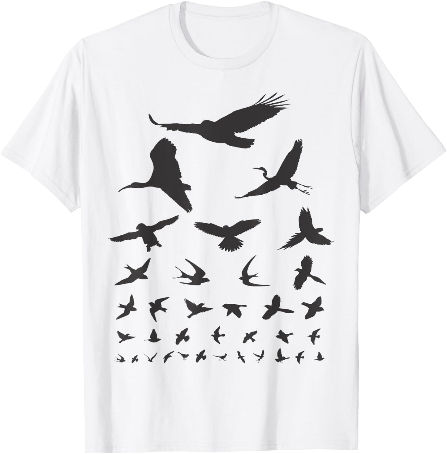 Happy Birding Women's Birdwatching Eye Chart , Grey, Small, Short Sleeve T-Shirt - T-Shirt | White