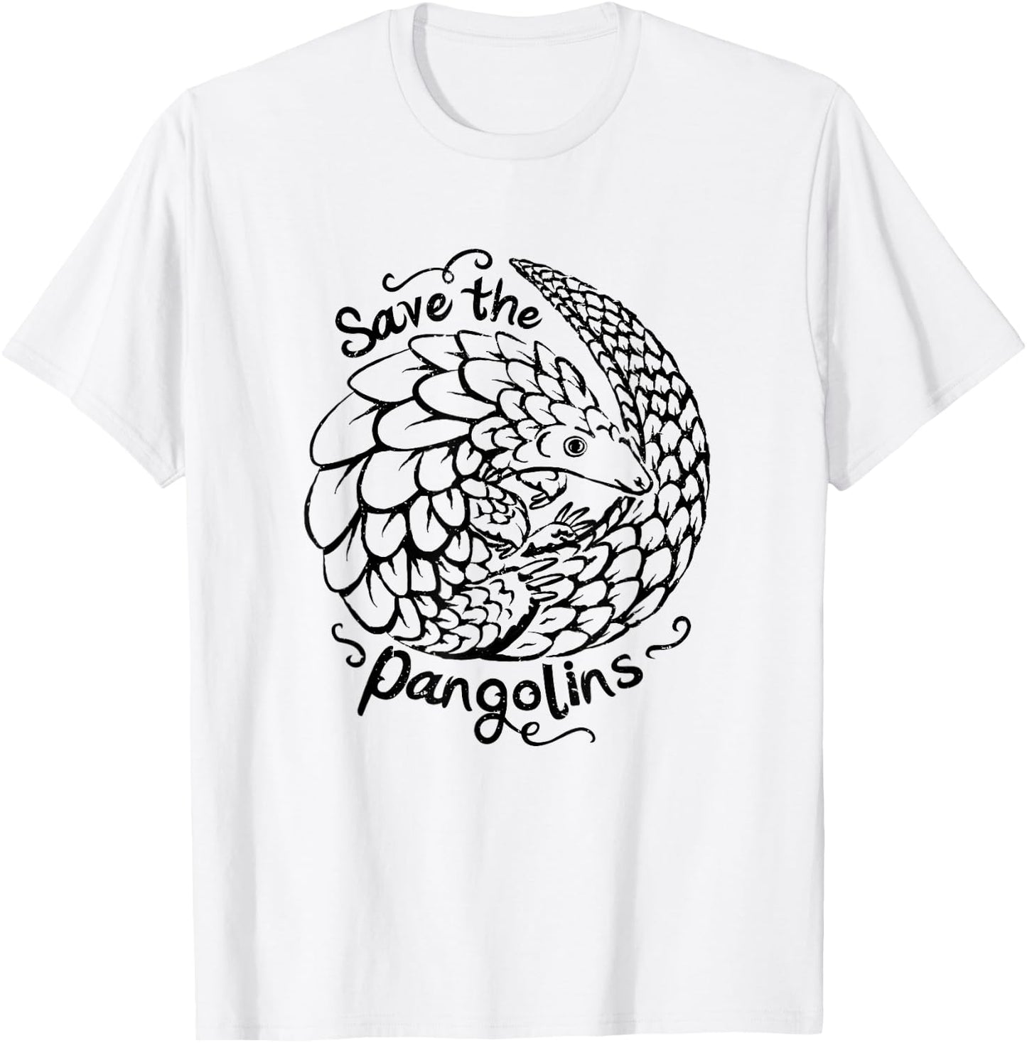 Cute Save Pangolin Conservation - Endangered Animal Welfare T-Shirt - T-Shirt | White