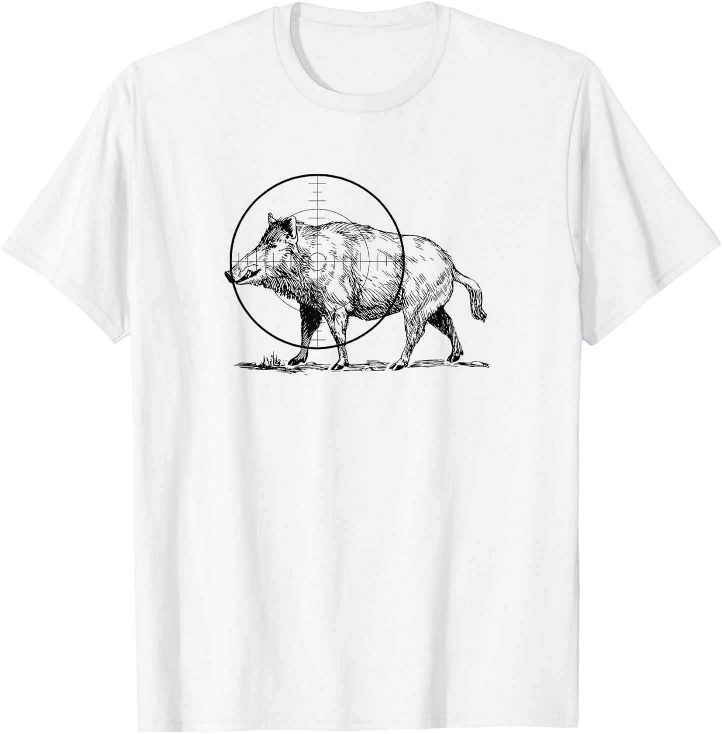 Feral Hog Hunting Pig Hunter's Design T-Shirt - T-Shirt | White