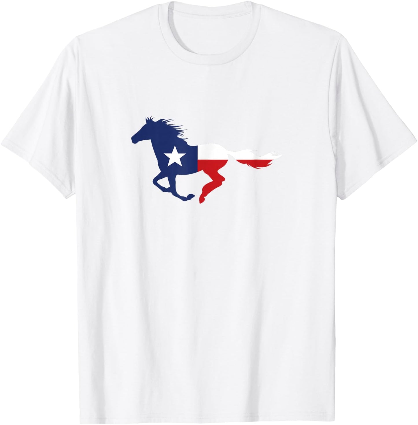 Texas State Flag Running Horse T-Shirt - T-Shirt | White