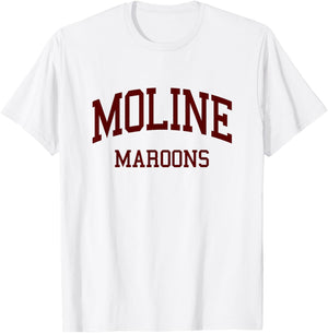 Moline High School HS Moline IL Retro T-Shirt - T-Shirt | White