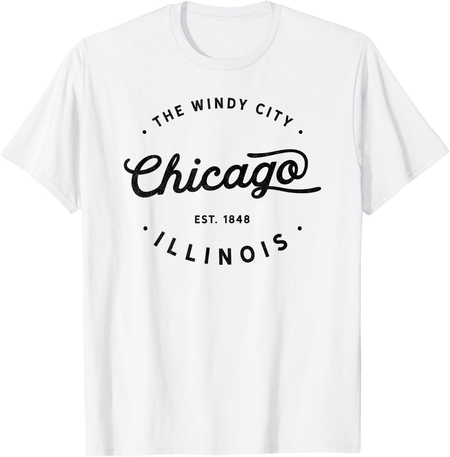 Classic Vintage Retro Chicago Illinois Windy City USA Gift T-Shirt - T-Shirt | White