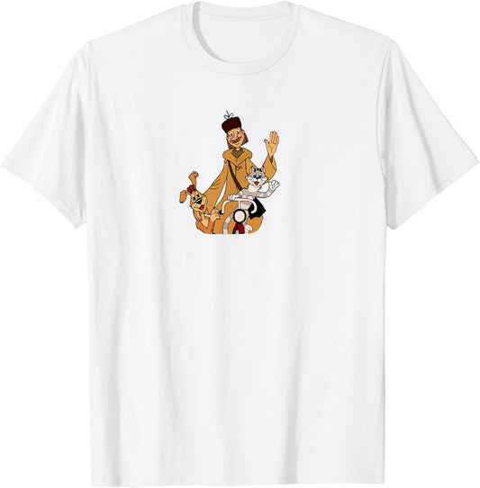 "Pochtalion Pechkin" Troye iz Prostokvashino Russian Cartoon T-Shirt - T-Shirt | White
