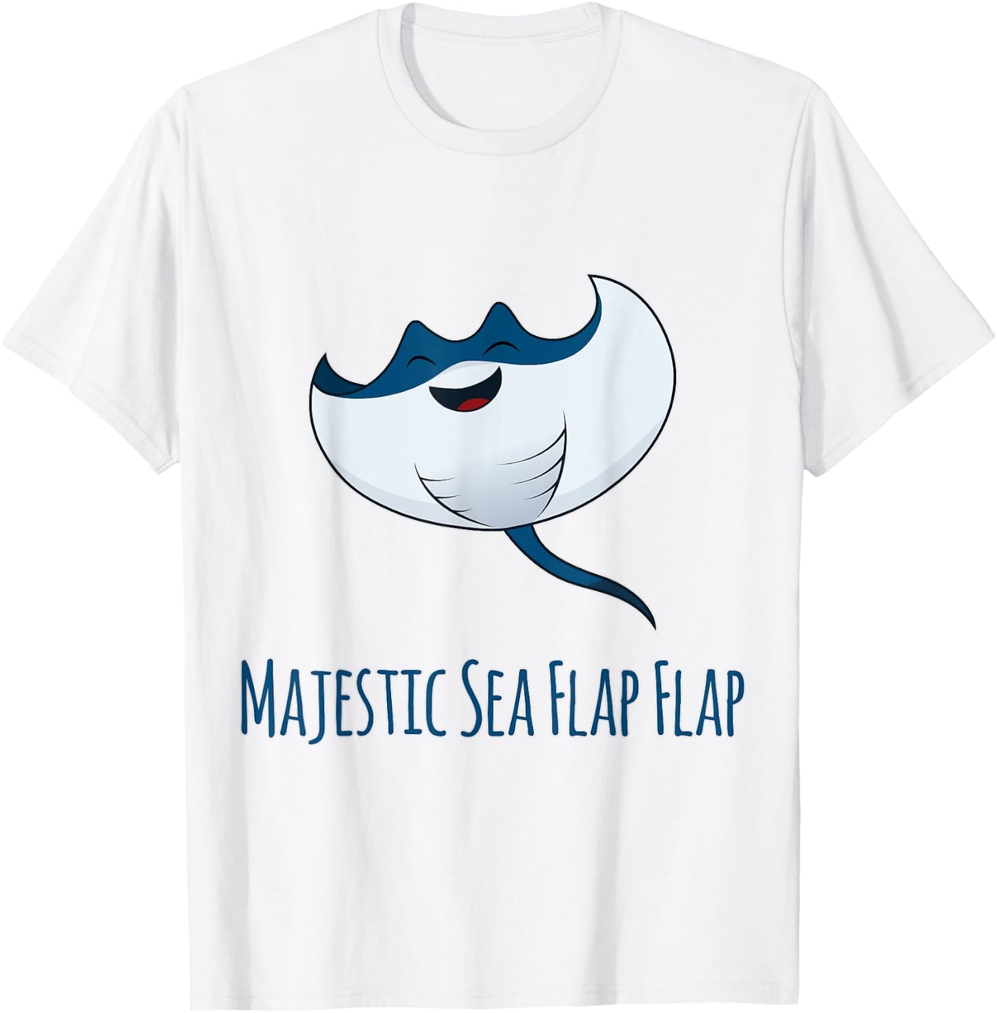 Manta Ray Majestic Sea Flap Flap Short Sleeved T-Shirt - T-Shirt | White