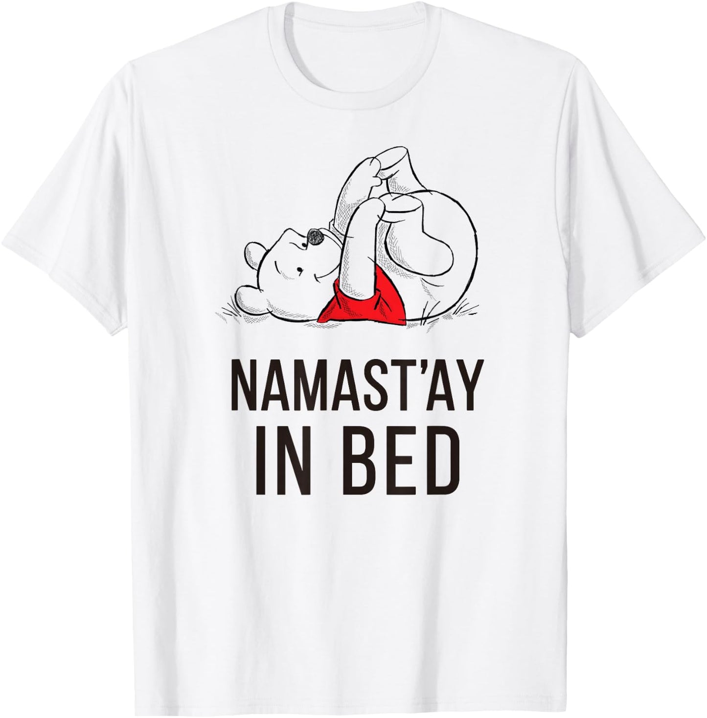 Disney Winnie the Pooh Namast'ay Short Sleeve T-Shirt - T-Shirt | White