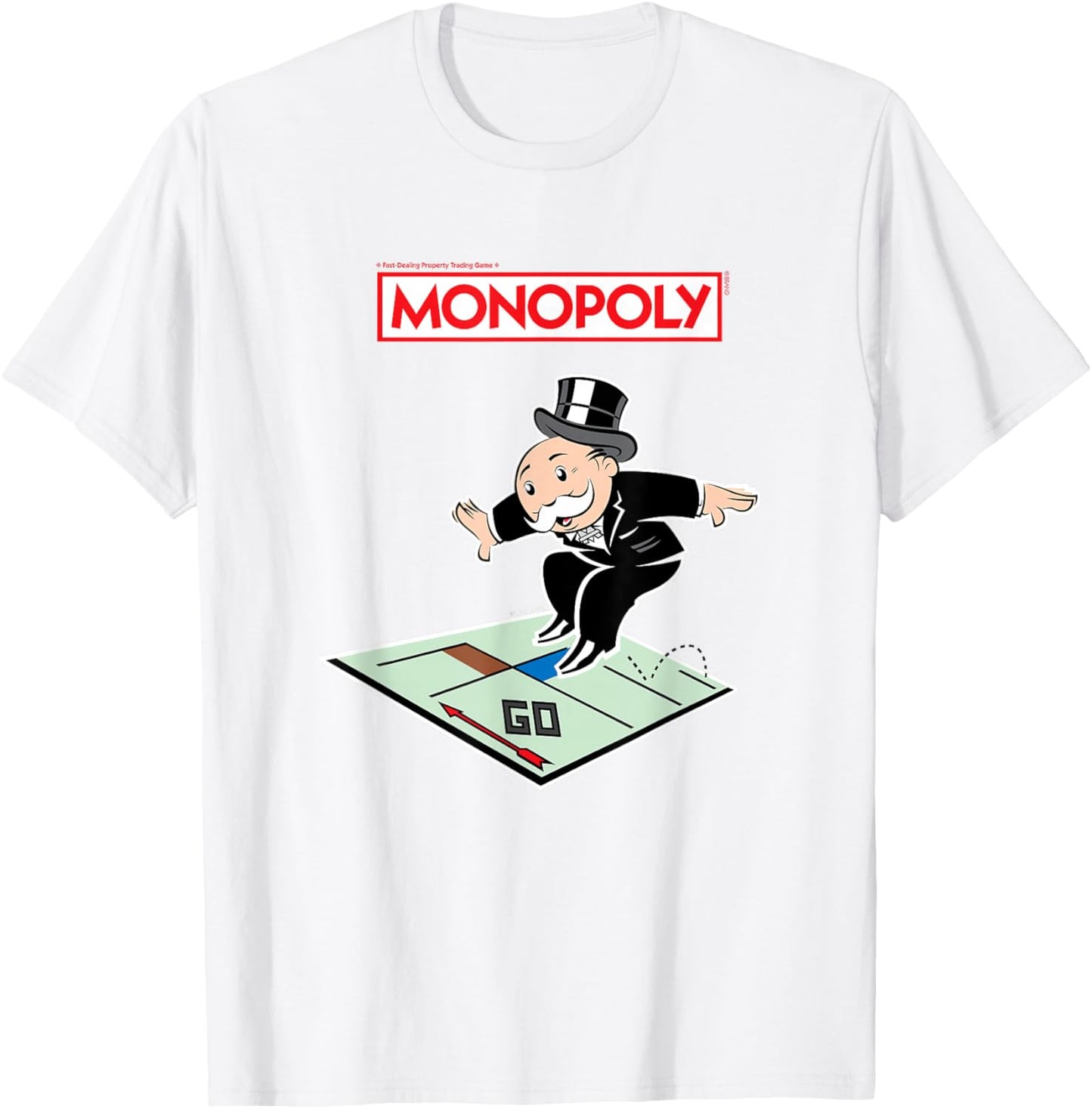 Monopoly Rich Uncle Surfing Board Game T-Shirt - T-Shirt | White