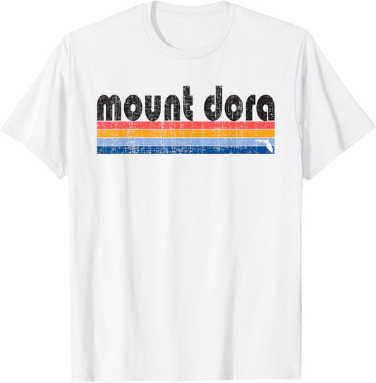 Vintage 80s Style Mount Dora FL T-Shirt - T-Shirt | White