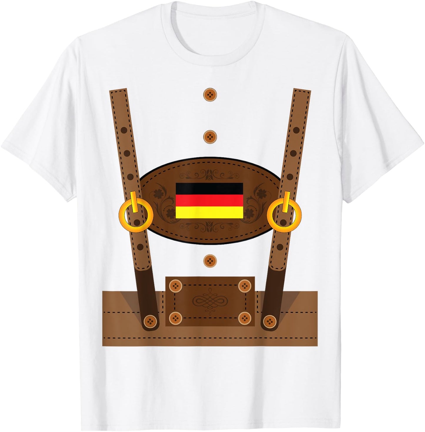 Lederhosen Funny Oktoberfest Germany Costume Shirt T-Shirt - T-Shirt | White