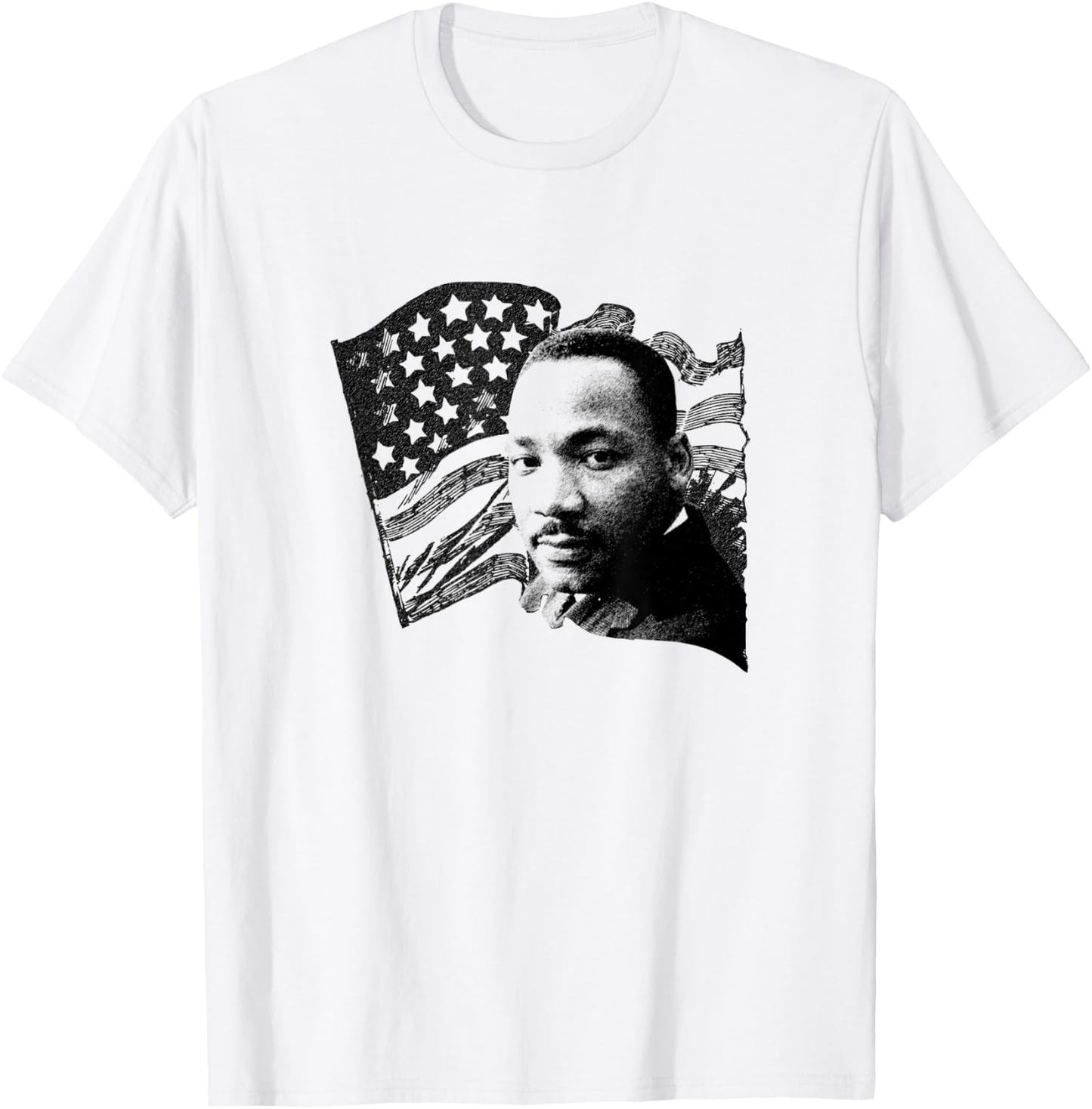 Martin Luther King Day Patriot USA Flag Pride T shirt T-Shirt - T-Shirt | White