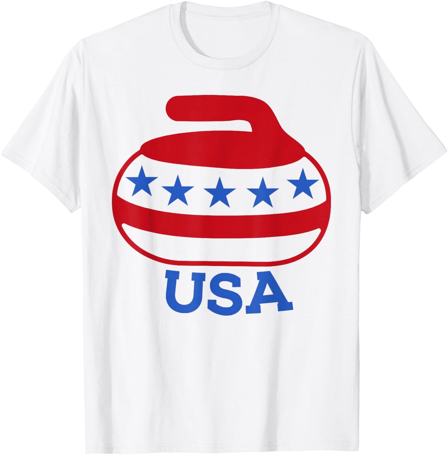 Curling USA Team Support Red, White, and Blue Pride T-Shirt - T-Shirt | White