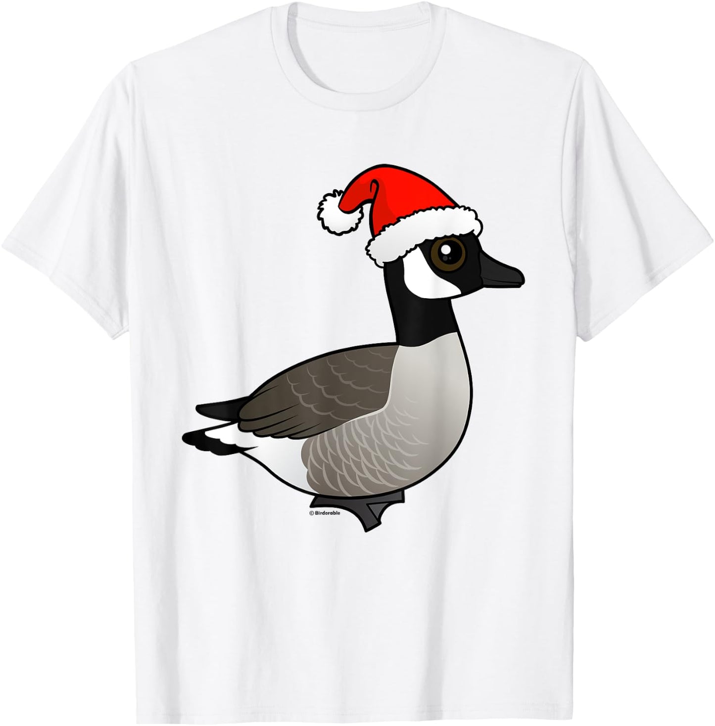 Funny Cute Cartoon Santa Canada Goose Christmas Gift T-Shirt - T-Shirt | White