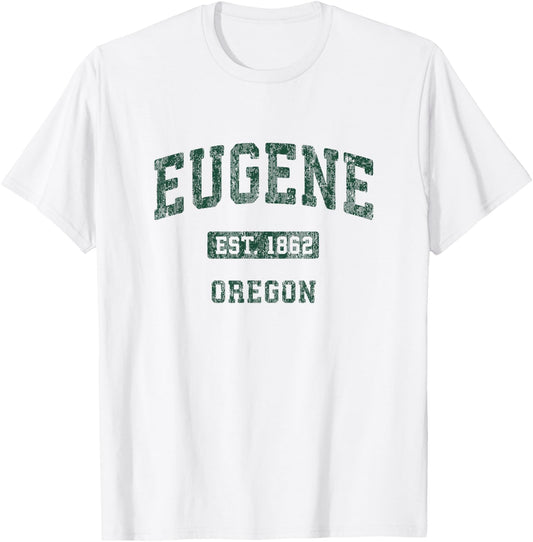 Eugene Oregon OR Vintage Athletic Sports Design T-Shirt - T-Shirt | White