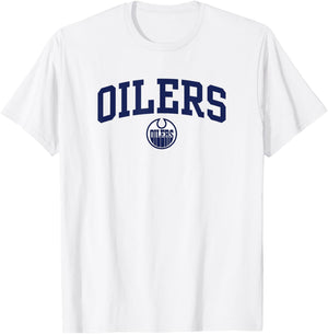Edmonton Oilers Arch Over Orange Officially Licensed T-Shirt - T-Shirt | White