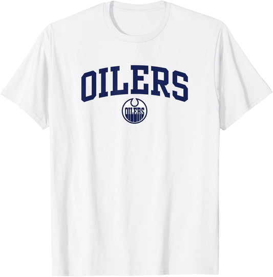 Edmonton Oilers Arch Over Orange Officially Licensed T-Shirt - T-Shirt | White