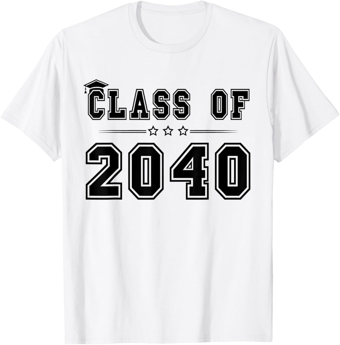 Class of 2040 Grow with Me Graduation Handprint On Back T-Shirt - T-Shirt | White