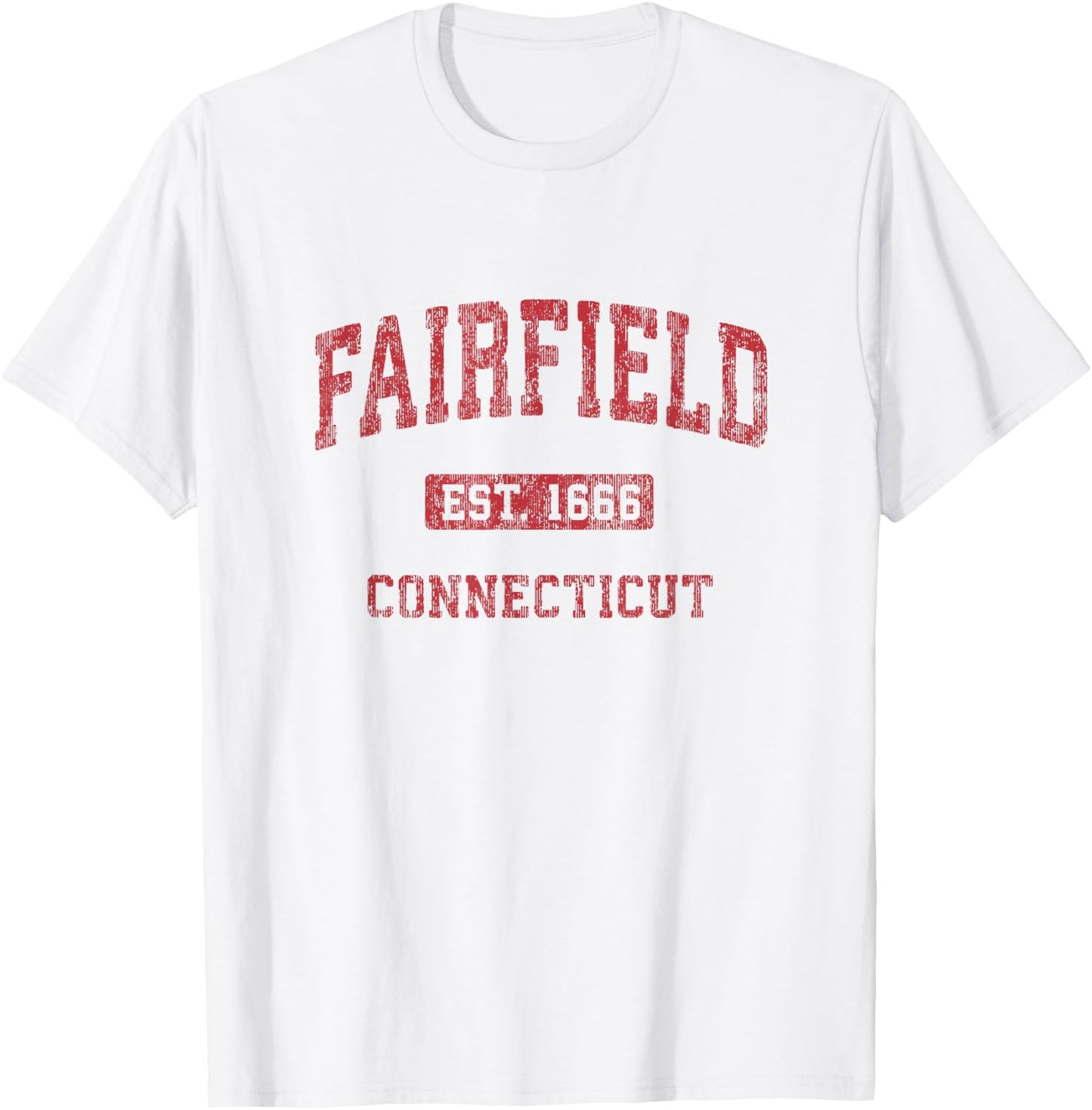 Fairfield Connecticut CT Vintage Athletic Sports Design T-Shirt - T-Shirt | White