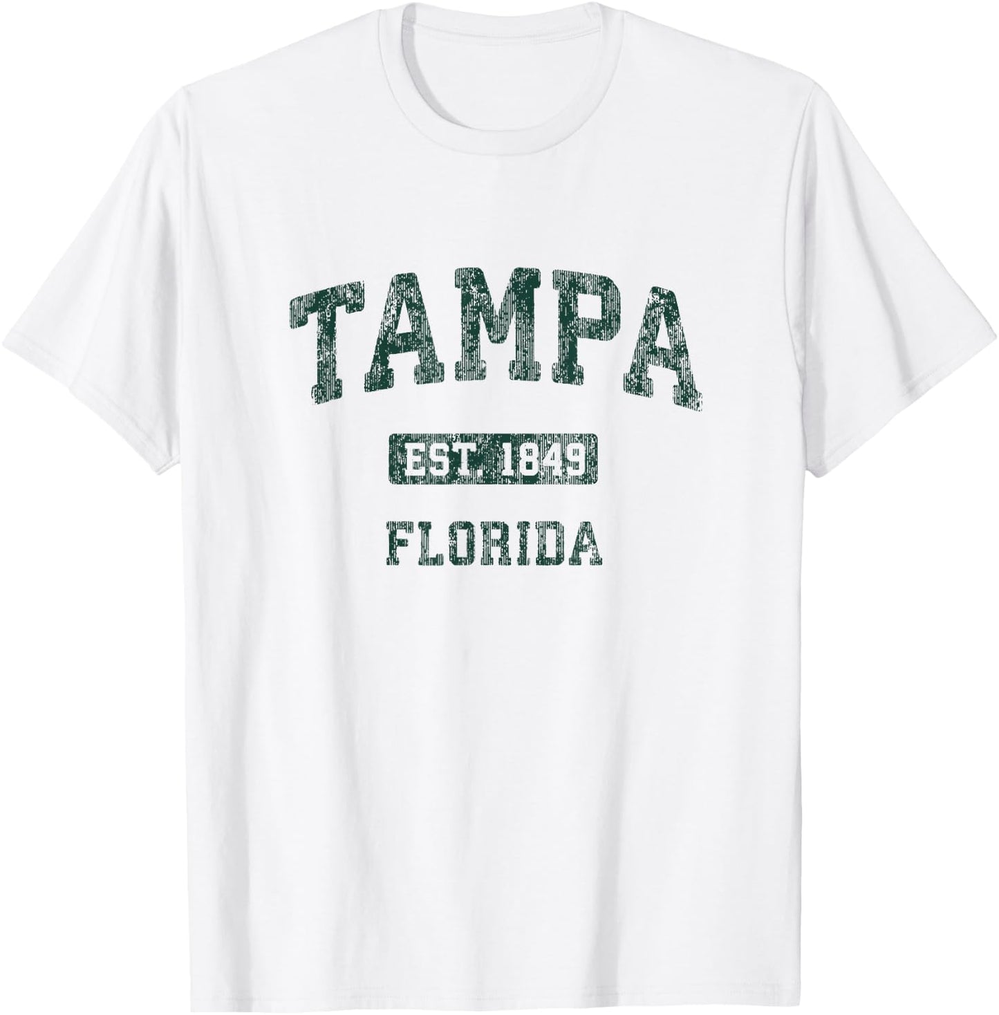 Tampa Florida FL Vintage Athletic Sports Design T-Shirt - T-Shirt | White