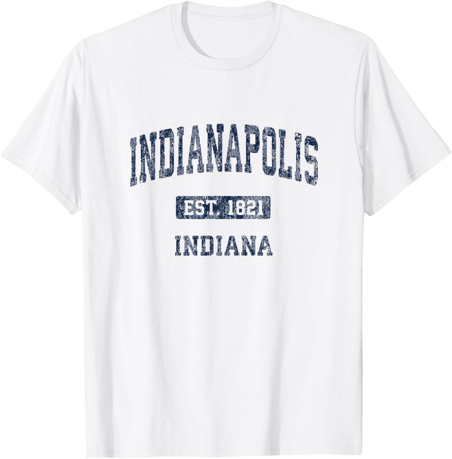 Indianapolis Indiana IN Vintage Athletic Sports Design T-Shirt - T-Shirt | White