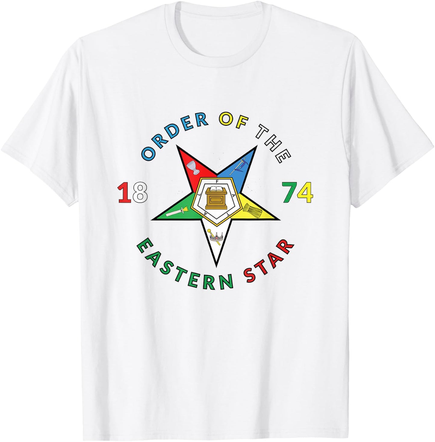 Order of the Eastern Star 1874 PHA OES Prince Hall T-Shirt - T-Shirt | White