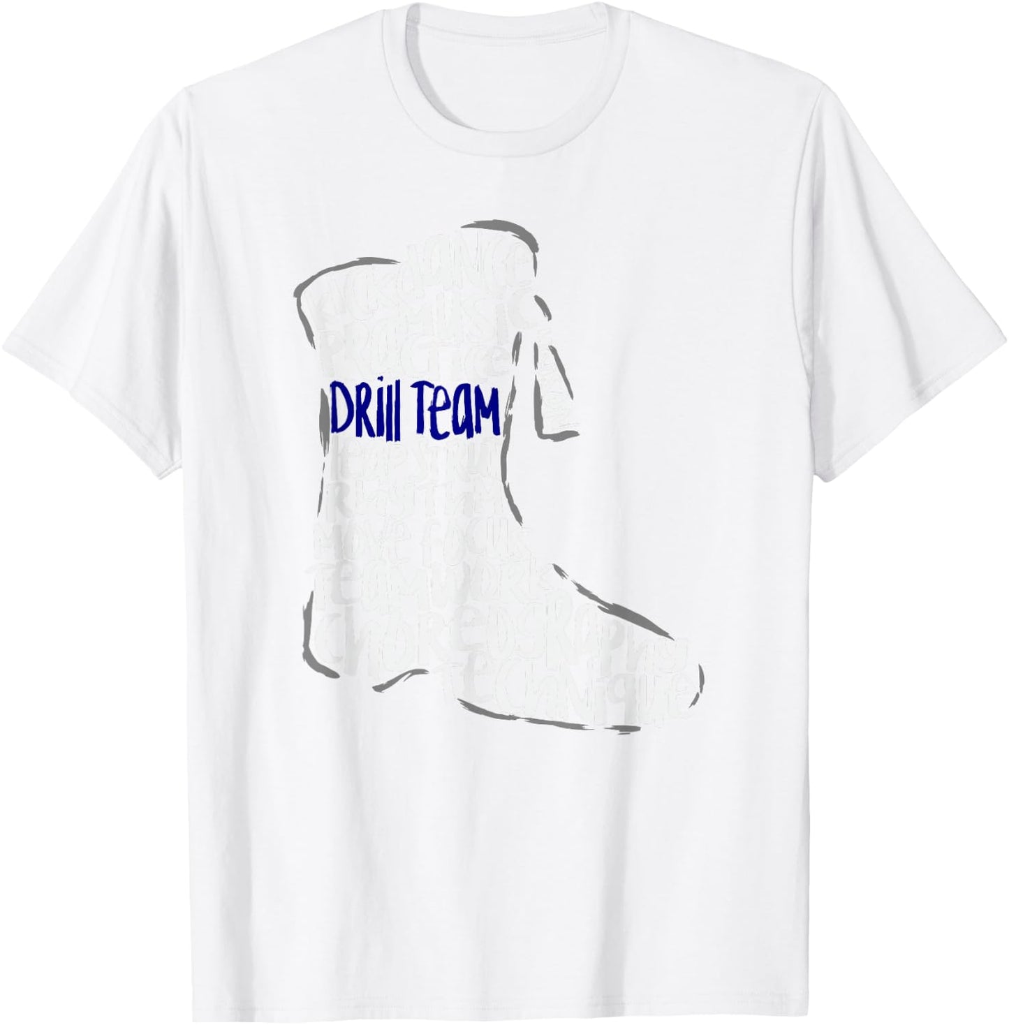Drill Team Marching Band Word Cloud Art T-Shirt - T-Shirt | White