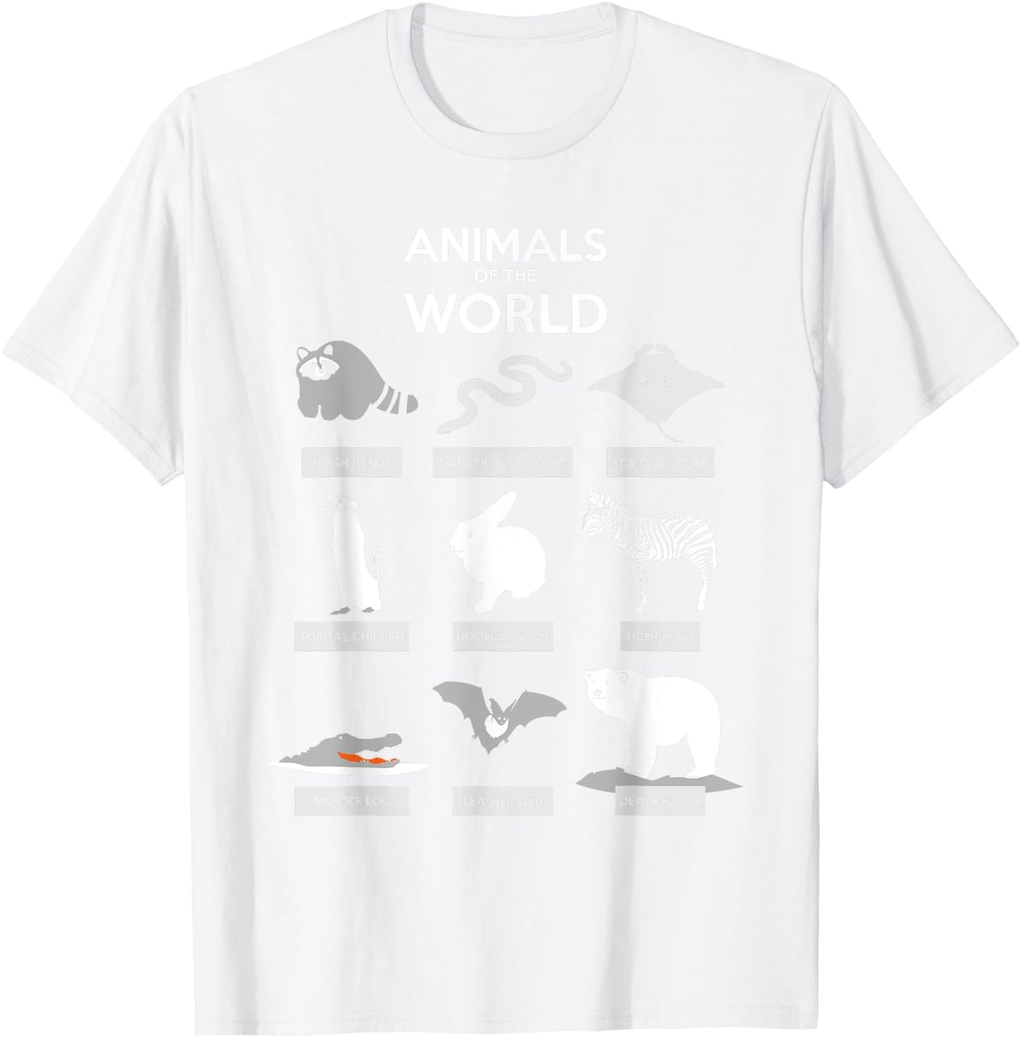 Animals Of The World | Funny Wild Animals Shirt T-Shirt - T-Shirt | White