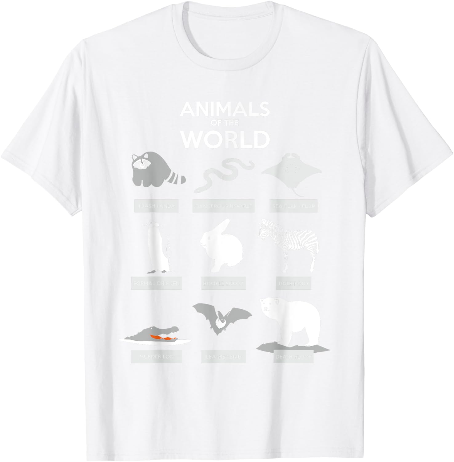 Animals Of The World | Funny Wild Animals Shirt T-Shirt - T-Shirt | White