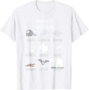 Animals Of The World | Funny Wild Animals Shirt T-Shirt - T-Shirt | White