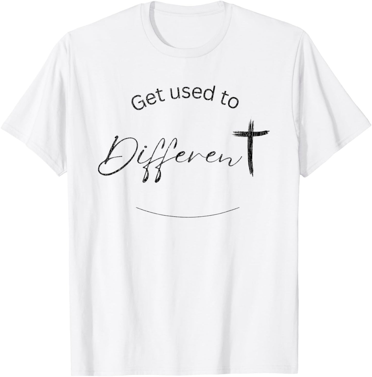 Vintage Get Used to Different The Chosen Cross T-Shirt - T-Shirt | White
