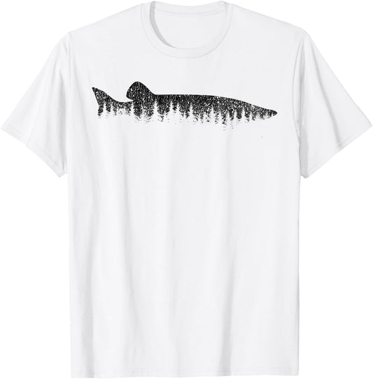 Musky Pine Forest Treeline - Outdoor Fishing Angler T-Shirt - T-Shirt | White