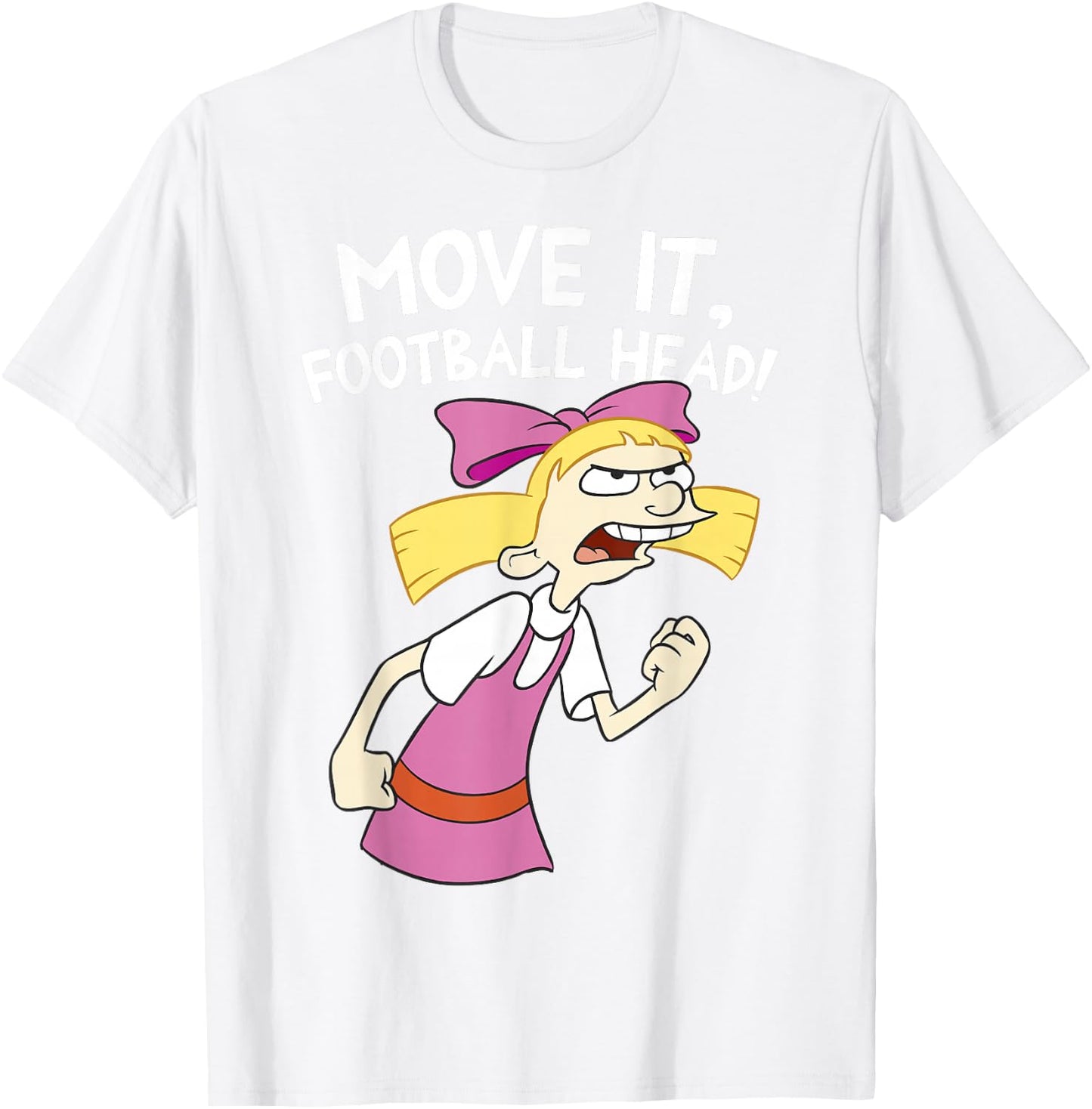 Hey Arnold! Helga Move It Football Head Small T-Shirt - T-Shirt | White