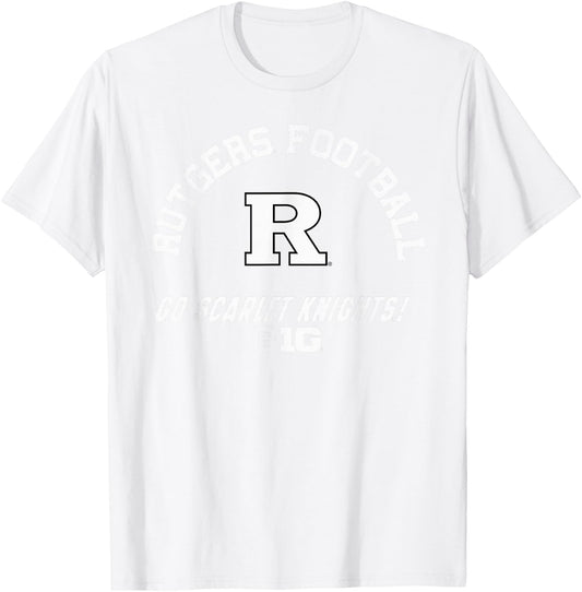 Rutgers Scarlet Knights Big 10 Football Red T-Shirt - T-Shirt | White