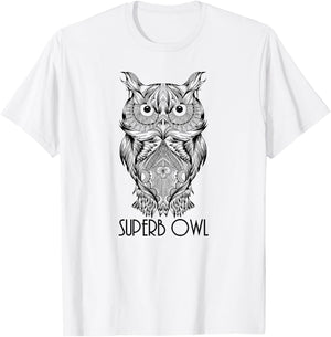 The Elegant Superb Owl Shirt - Owl Bird Shirt T-Shirt - T-Shirt | White