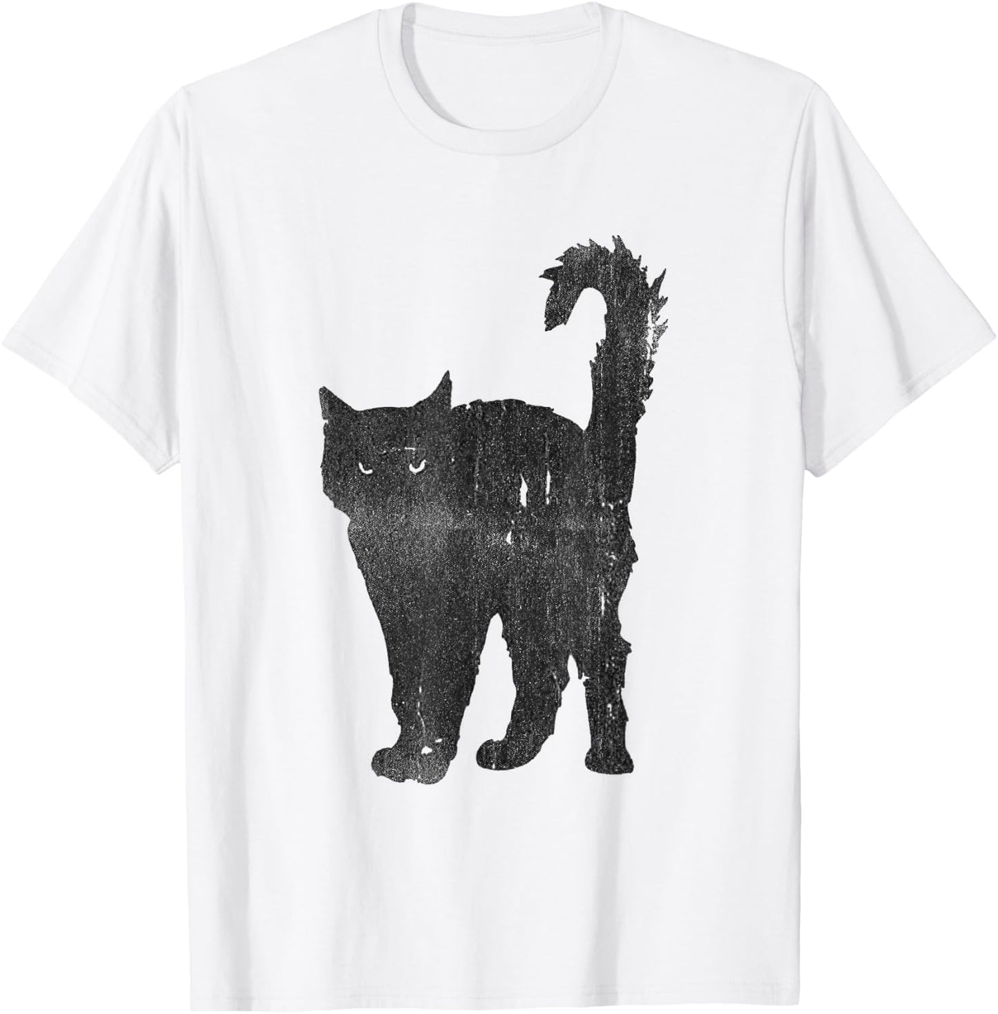 Awesome Punk Rock Black Cat & T-Shirt - T-Shirt | White