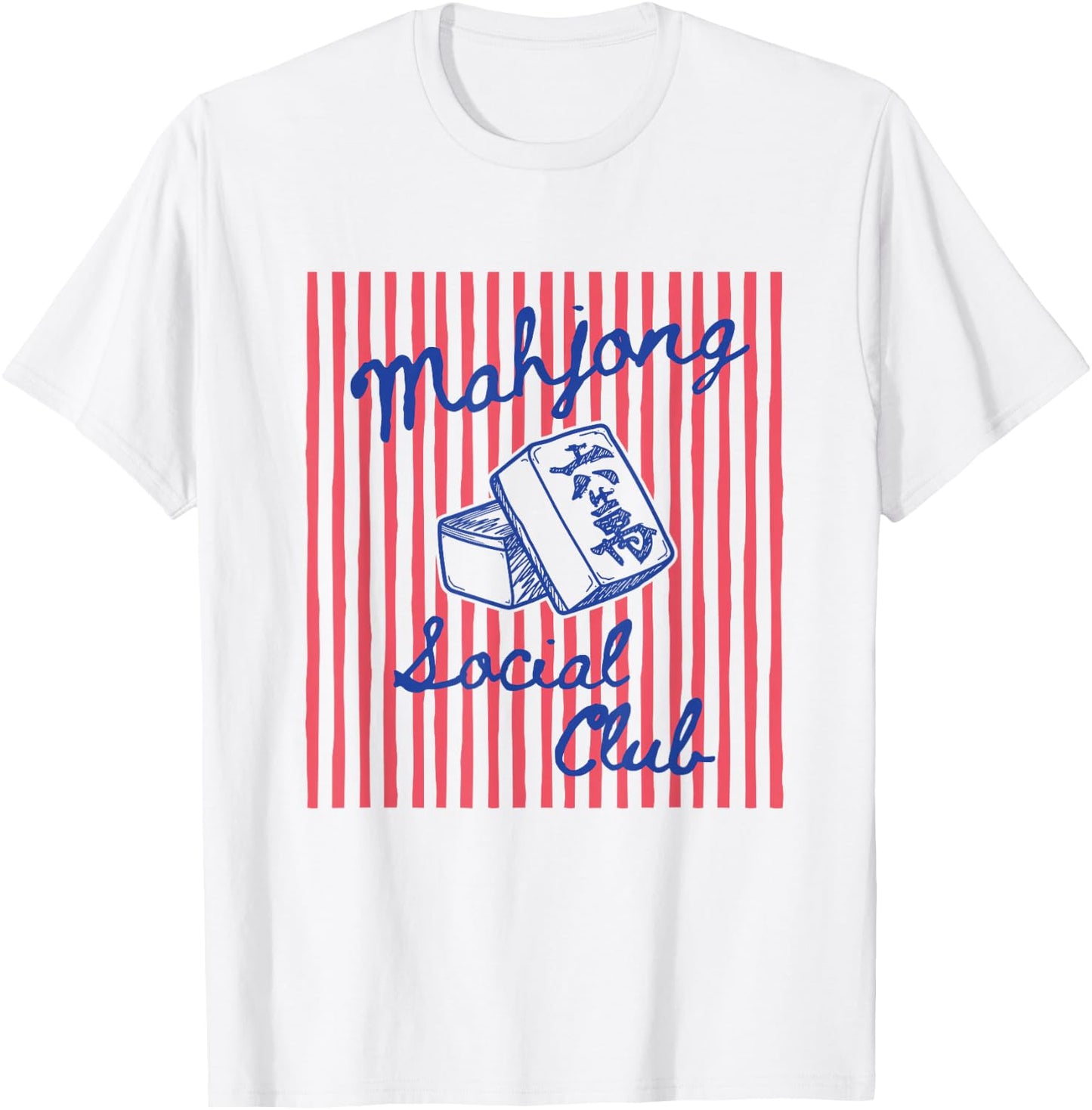 Mahjong Social Club Funny Mahjong Player Group Mahj Lover T-Shirt - T-Shirt | White