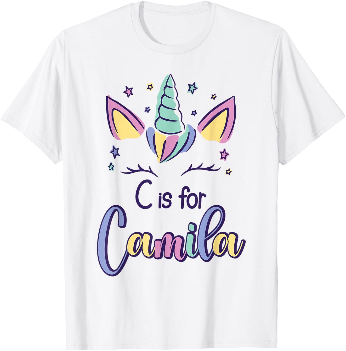 First Name Camila Personalized C Is For Camila T-Shirt - T-Shirt | White