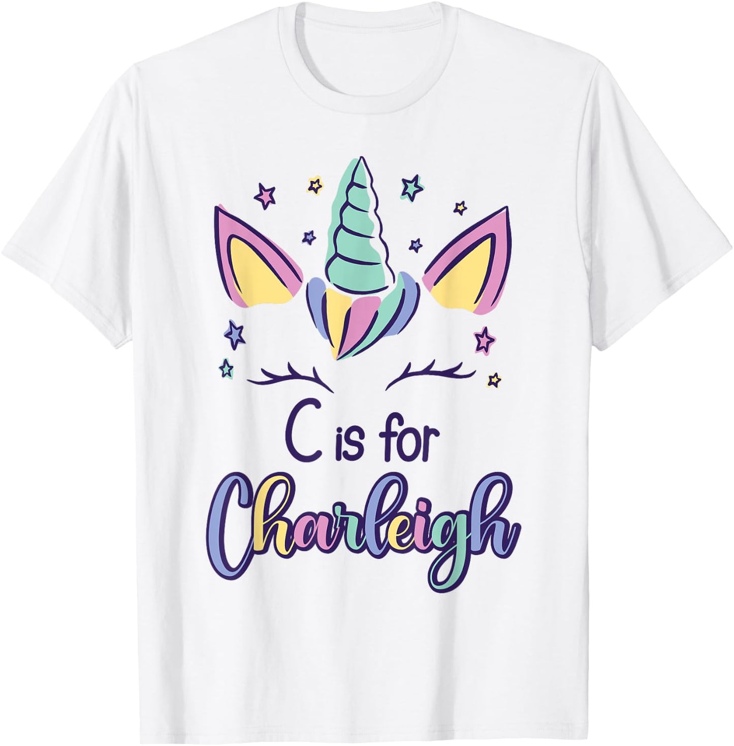 First Name Charleigh Personalized C Is For Charleigh T-Shirt - T-Shirt | White