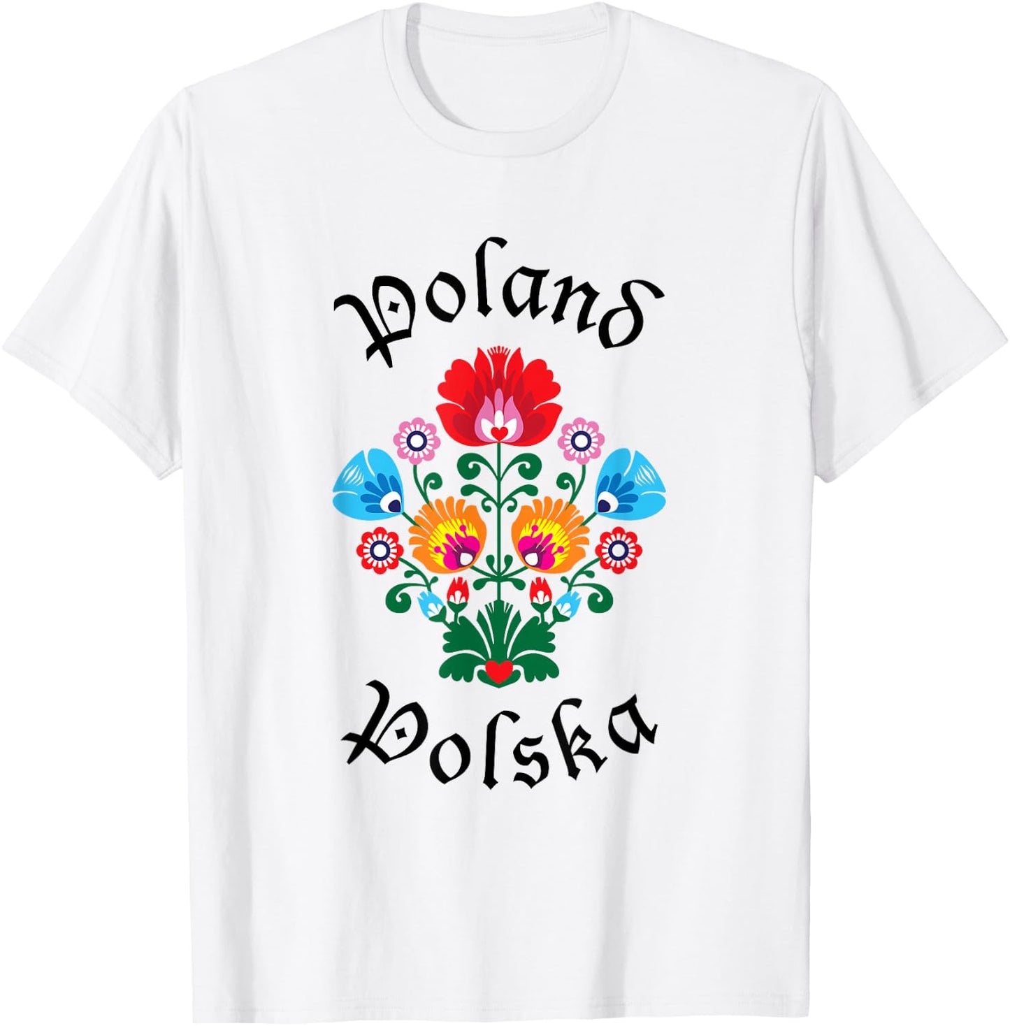 POLAND | Folk Art Flowers WYCINANKI Polska, Polish Day Fest T-Shirt - T-Shirt | White