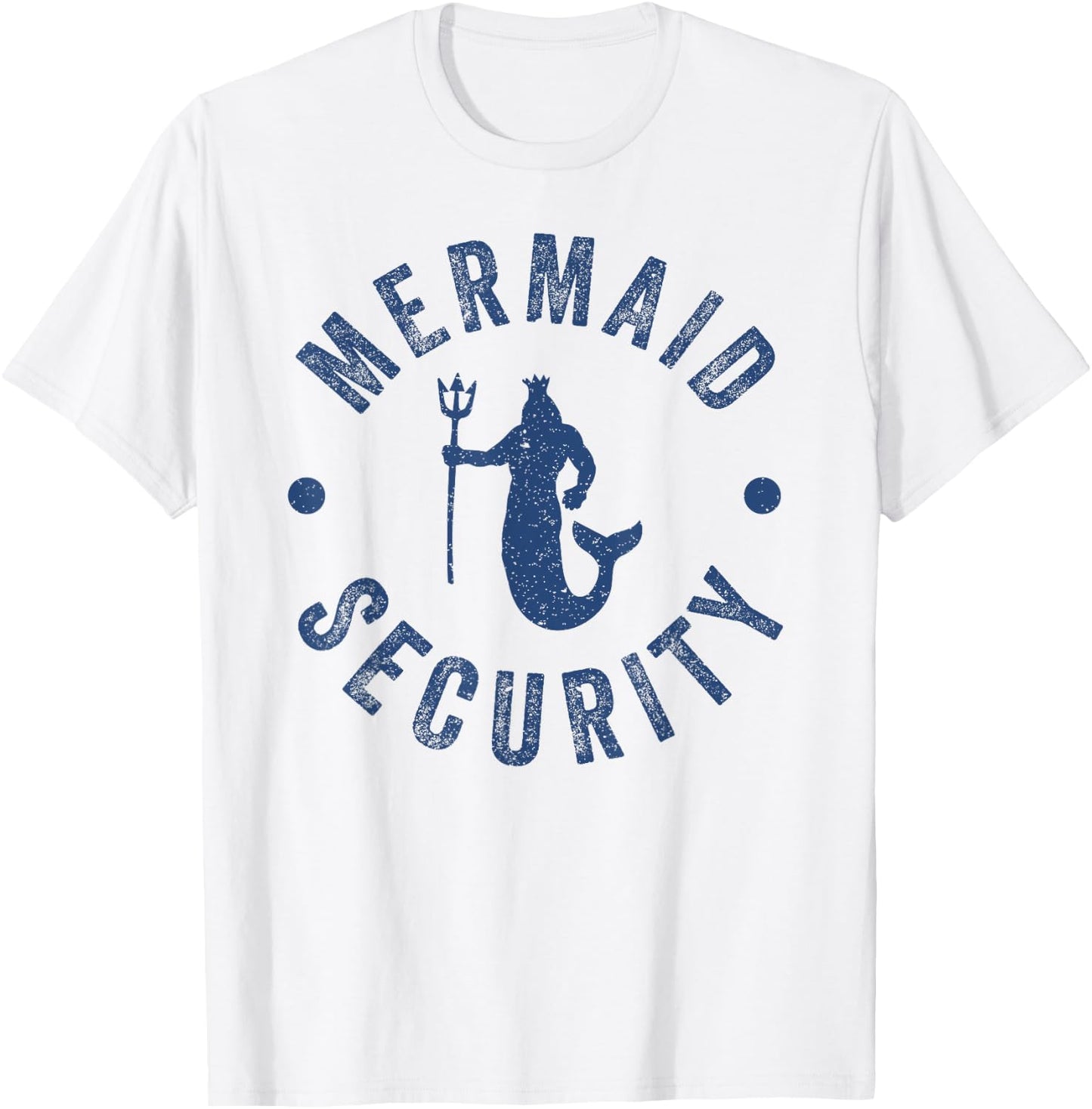 Funny Costume Men Boys Mermaid Security T-Shirt - T-Shirt | White
