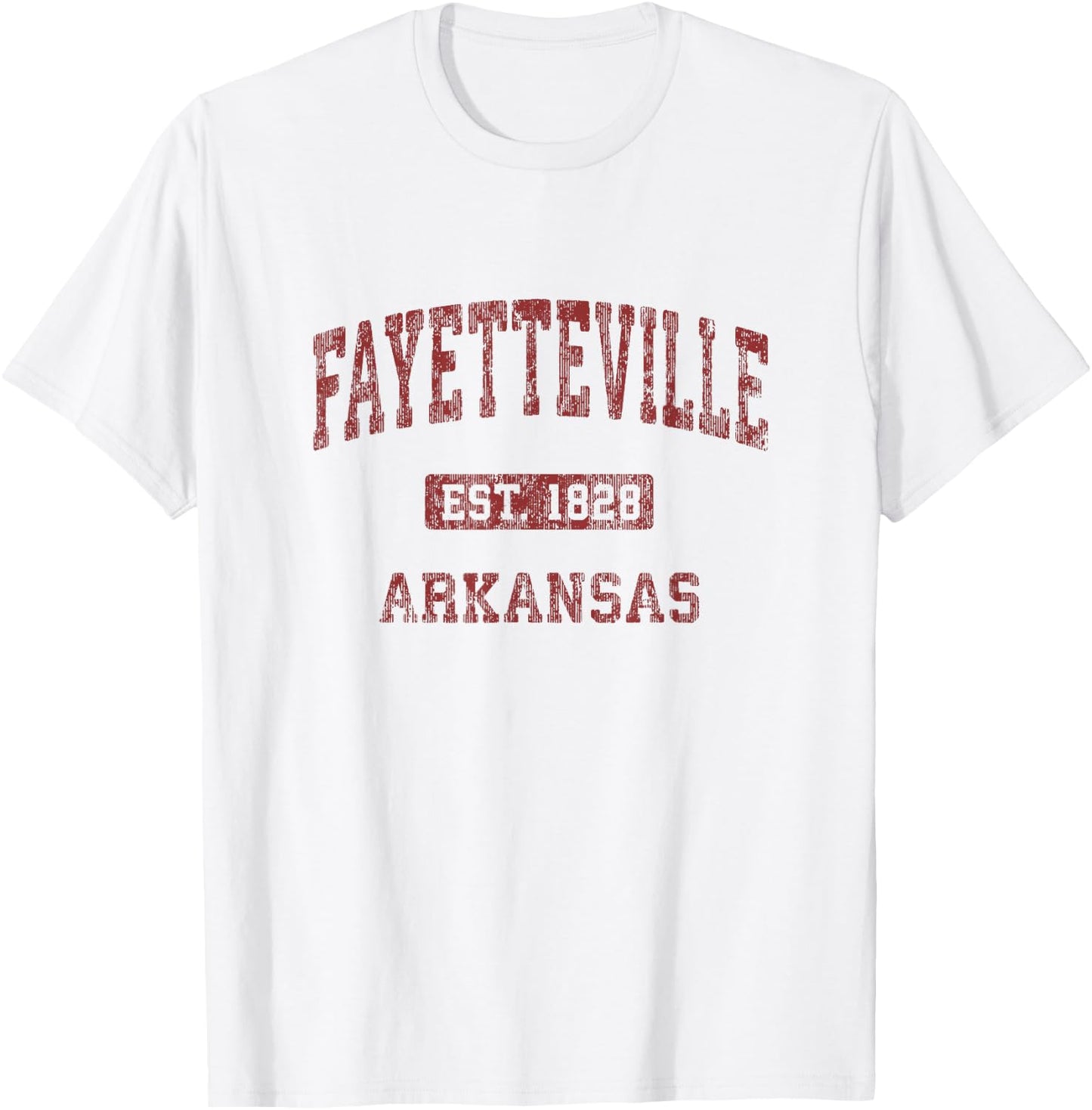 Fayetteville Arkansas AR Vintage Athletic Sports Design T-Shirt - T-Shirt | White