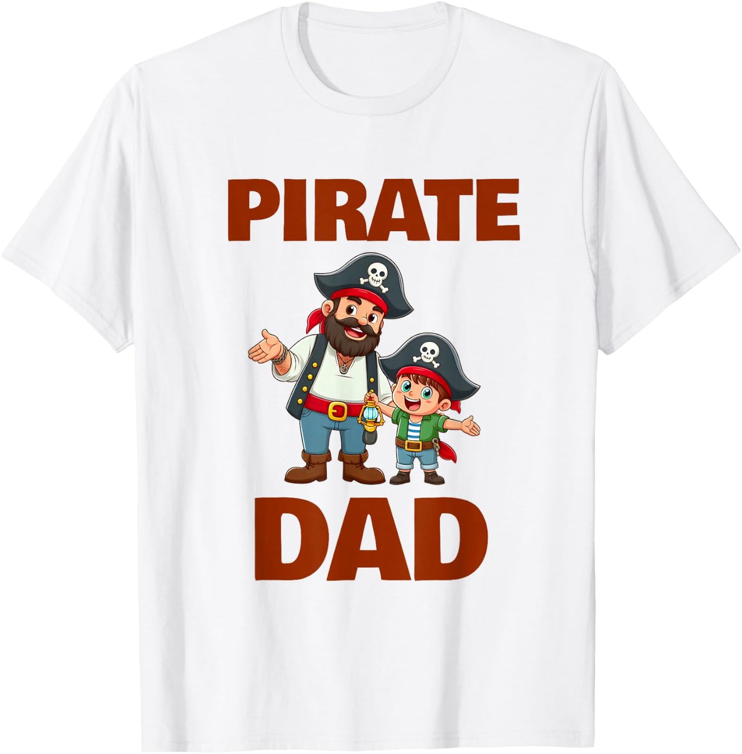 Funny Pirate Dad Halloween Crew Father's Day Costume Family T-Shirt - T-Shirt | White