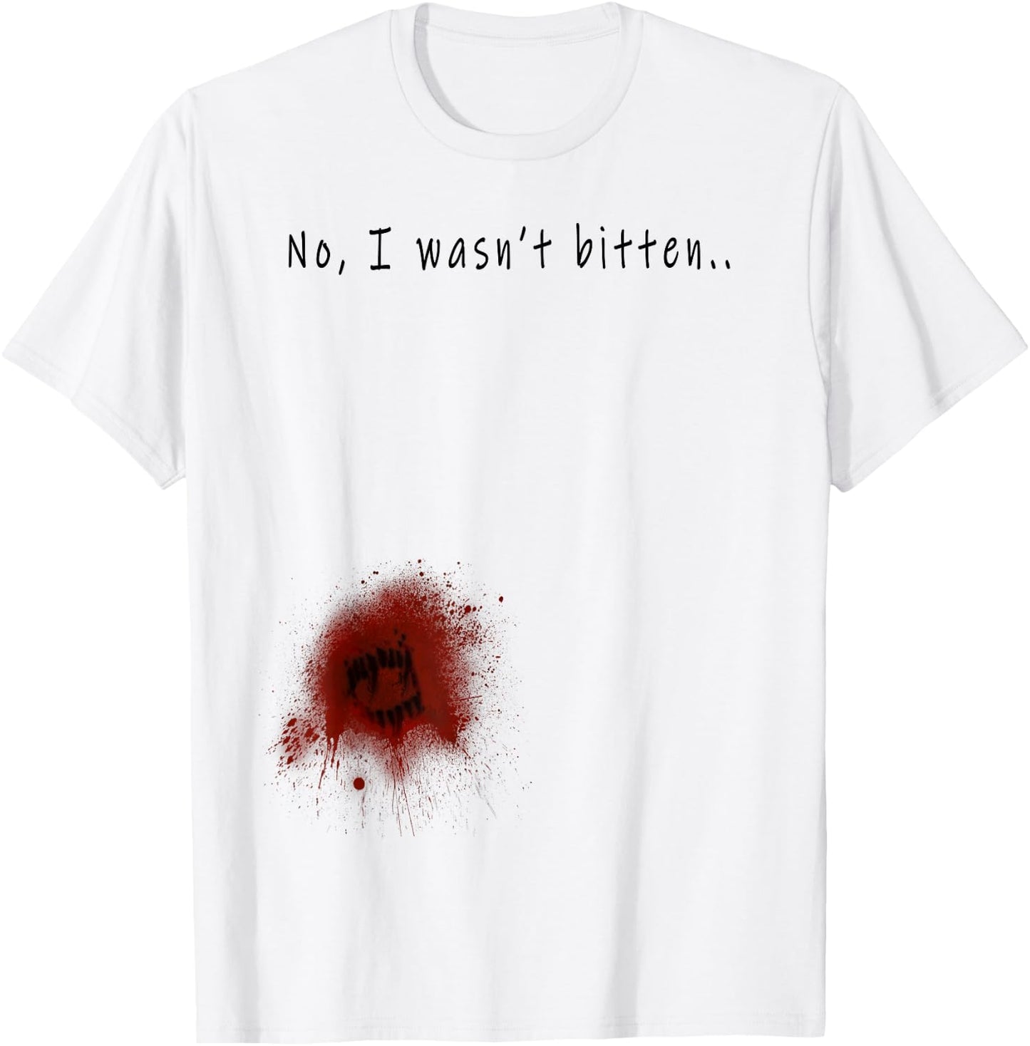 Funny Zombie Bite Halloween T shirt Bitten Injury Men Women T-Shirt - T-Shirt | White