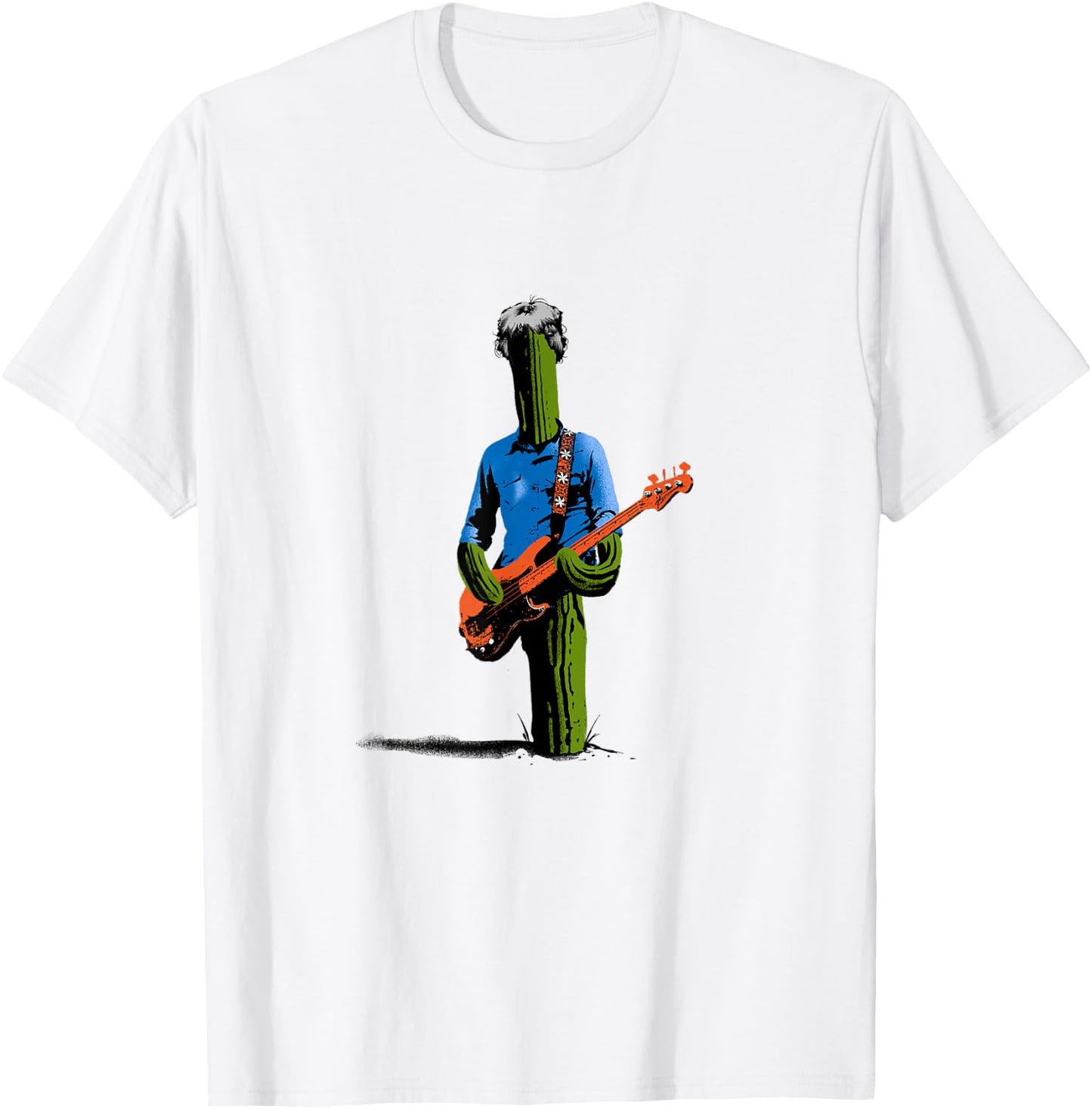 Cactus Playing Bass Guitar - Jamband Phan Lot T-Shirt - T-Shirt | White