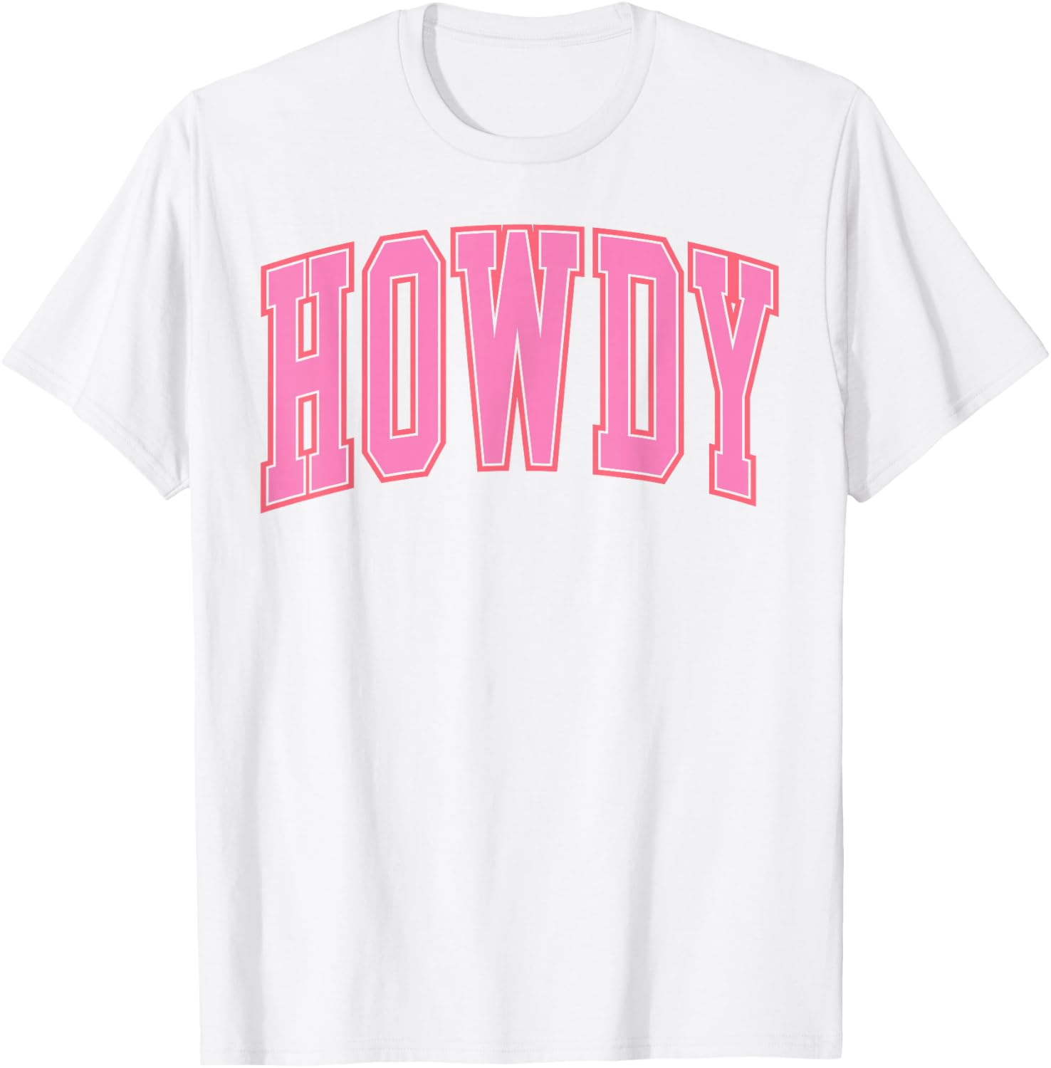 Preppy Cowgirl Varsity Pink Howdy Western Women Girls T-Shirt - T-Shirt | White