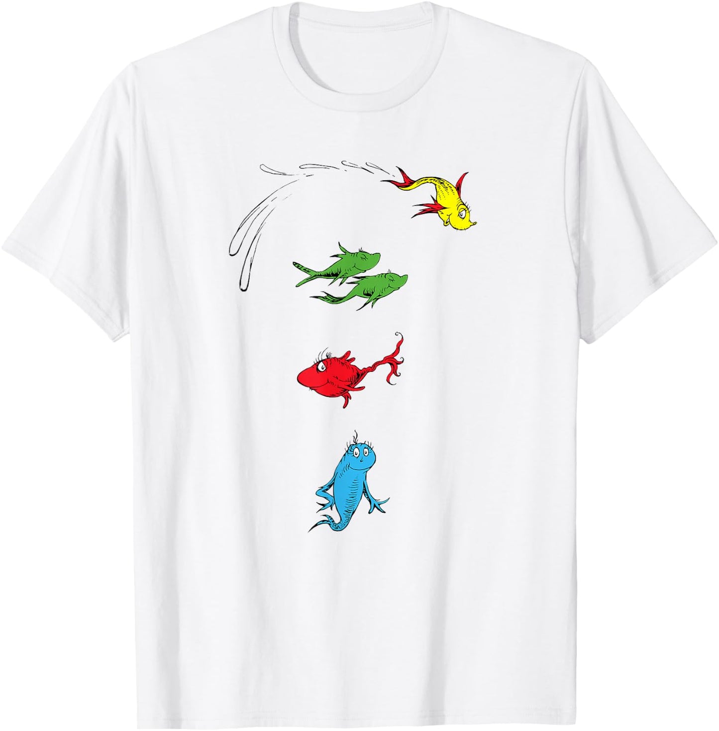 Dr. Seuss One Fish Two Fish Red Fish Blue Fish T-Shirt - T-Shirt | White